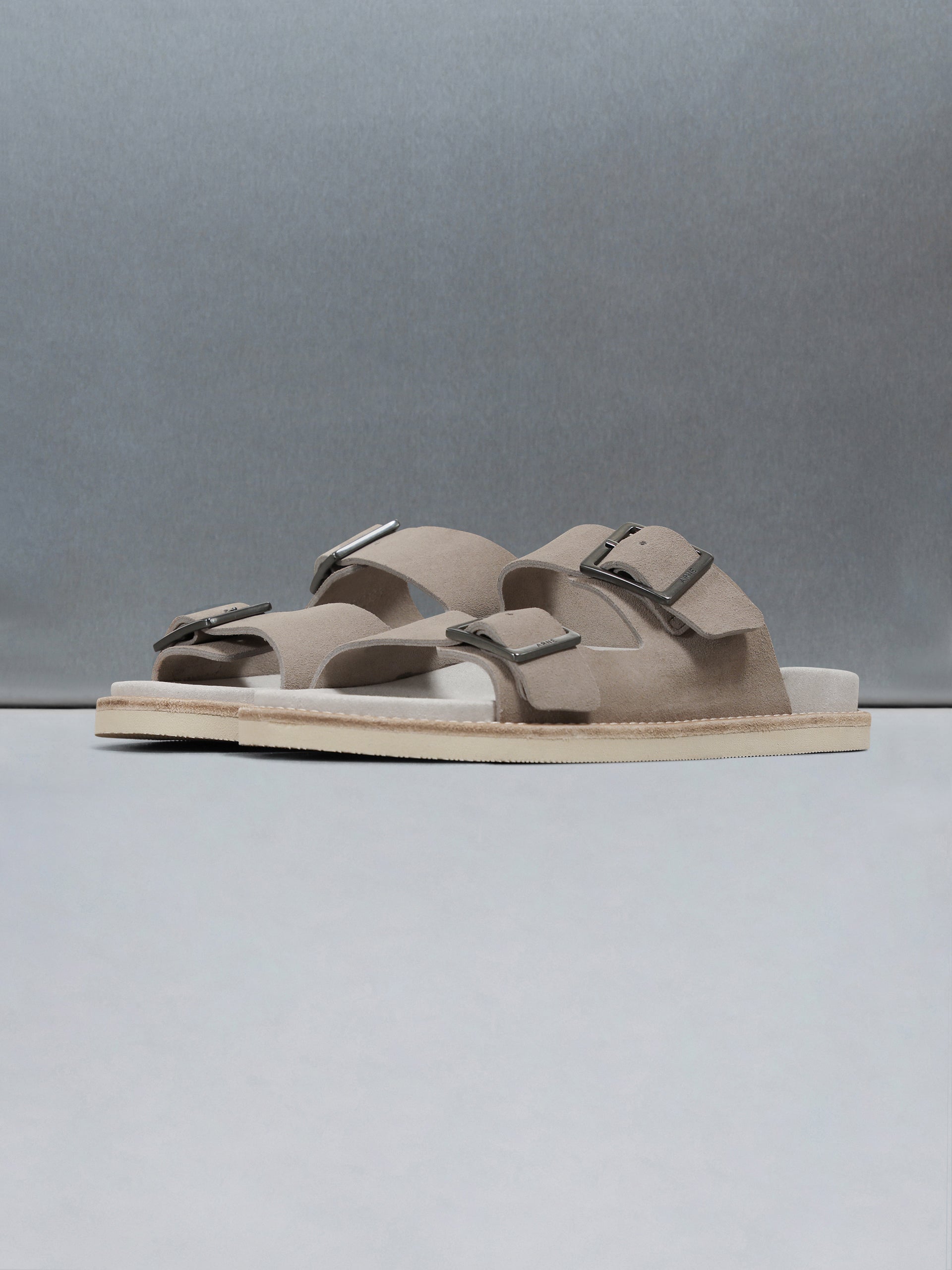 Suede Sandalen in Donker Steen