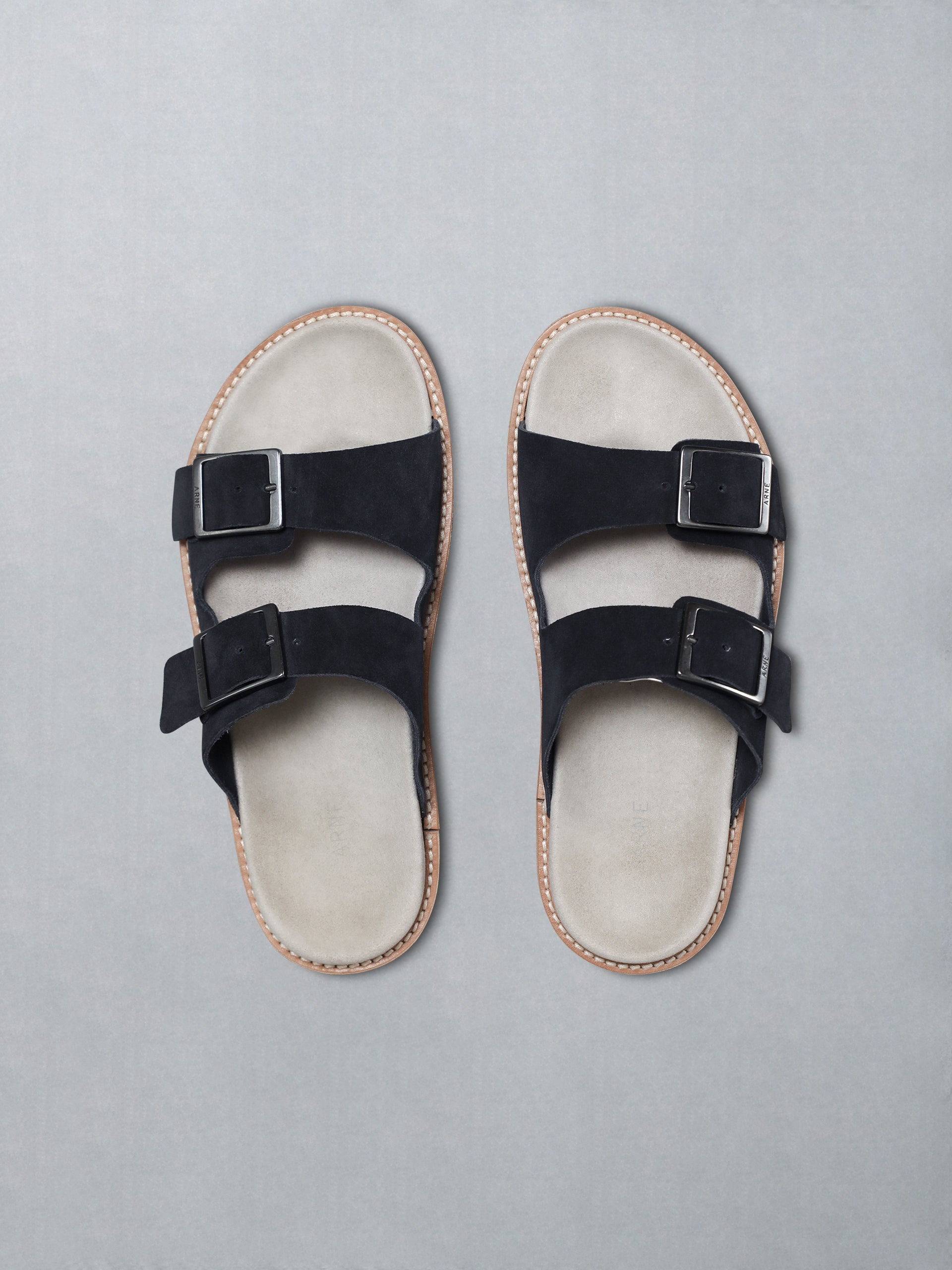 Suede Sandal in Navy